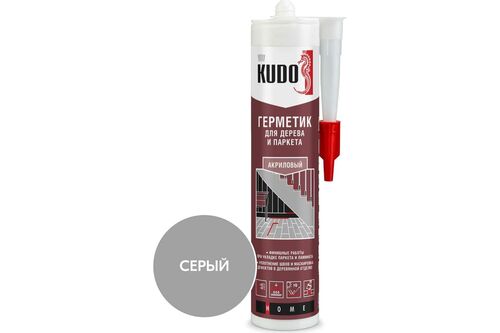 Герметик акриловый для дерева и паркета KUDO серый 280 мл (1)