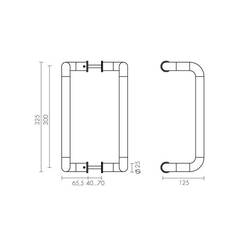 Ручка-скоба 25/300 нержавеющая сталь матовая труба #2