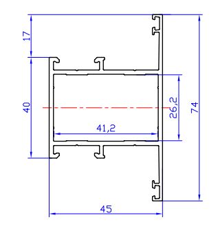 Импостный профиль 40 мм RAL 9016 L=6500 (1)
