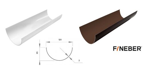Водосточный желоб D120 3м Коричневый (1)