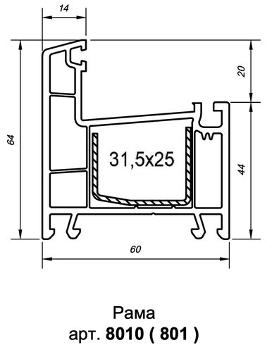Коробка L60 R-Line (6,5) высокая(64мм)наруж.GOR2H_UK117-Z8Зол.дуб/внут.GOR2H_UK117-Z8зол.д (1)