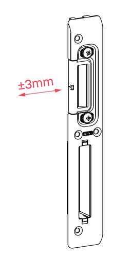 Ответная планка многозап. дверного замка DELTA,  ось 9мм длинная (правая) (1)
