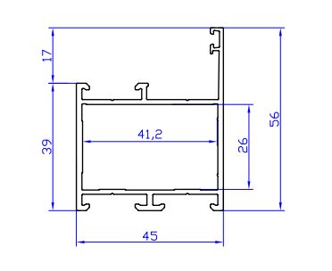 Профиль рамы 39мм RAL 9016  L=6500 (1)