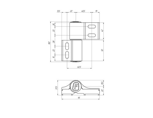 Петля ПДП-2 (закладные/для холодных дверей) RAL 9016 #3