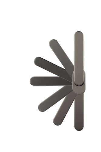 1381095100Ручка оконная REHAU из нержавеющей стали 8 поз. STYLICA цвет Титан штифт 38мм(1кор.-28шт.) #1