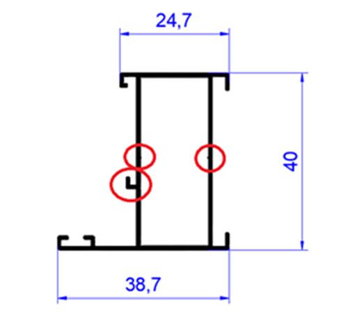Профиль рамы узкий 39х40 мм P400/01XL 9016 6м (1)