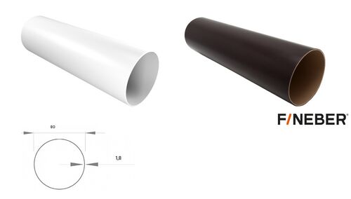 Труба водосточная D80, 3м Белая (1)