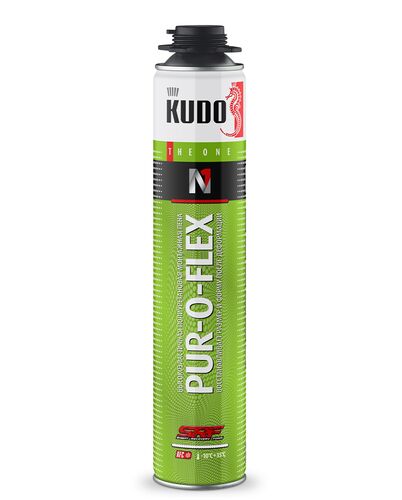 Пена полиуретановая монтажная высокоэластичная KUDO PROFF PUR-O-FLEX (вес брутто 900гр) (1)
