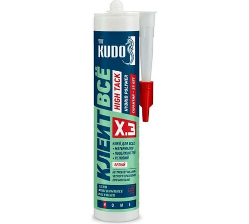 Клей KUDO Клеит Все HIGH TACK на основе гибридных полимеров белый 280 мл (1)