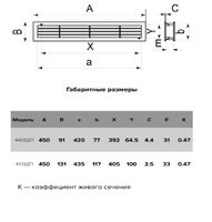 Решетка вентиляционная ДП переточная 450х91 пластик (полипропилен) (2шт. в комплекте) #2