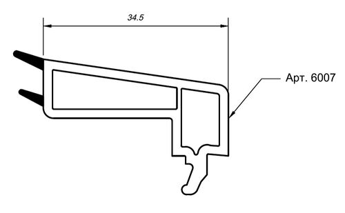 Штапик 34,5мм R-Line серое уплотнение (1)