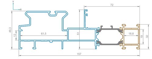 Рамный комбинированный профиль RAL 9016  L=6500 (1)