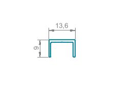 Стыковочный профиль рамы 9*13,6 неокрас L6400 (1)
