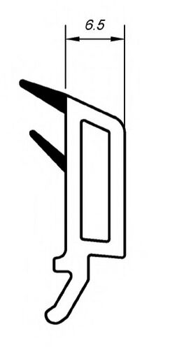 Штапик 6,5мм R-Line черное уплотнение (внут. AG46H Антрацит шагрень) (1)