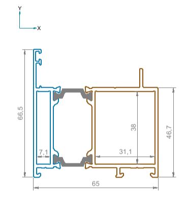 Дверной рамный профиль откр. внутрь RAL 9016  L=6500 (1)