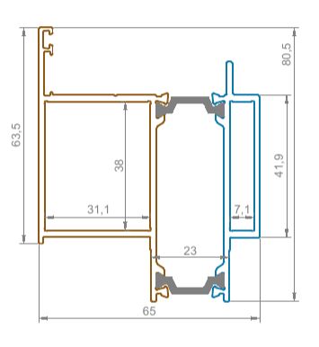 Дверной рамный профиль откр. наружу неокрас  L=6500 (1)