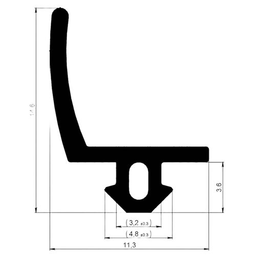 Уплотнитель ложного импоста - 300м (1)