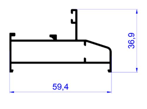 Профиль рамы широкий 37х60 мм C640/35XL 9016 6м (1)