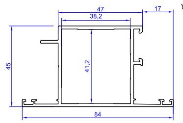 Изображение предварительного просмотра товара 45.530.02 Профиль створки дверной T RAL 9016 L=6500 №1