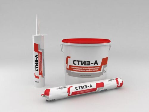 Изображение предварительного просмотра товара Герметик СТИЗ-А (RAL 9016 Цвет Белый) 7кг для нар. отделки №1