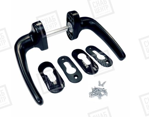 SC Ручка нажимная с накладками под цилиндр антрацит (RAL7016) (1)