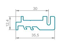 РМИ-65.0023-037 Закладная импоста 37,5 мм (1)