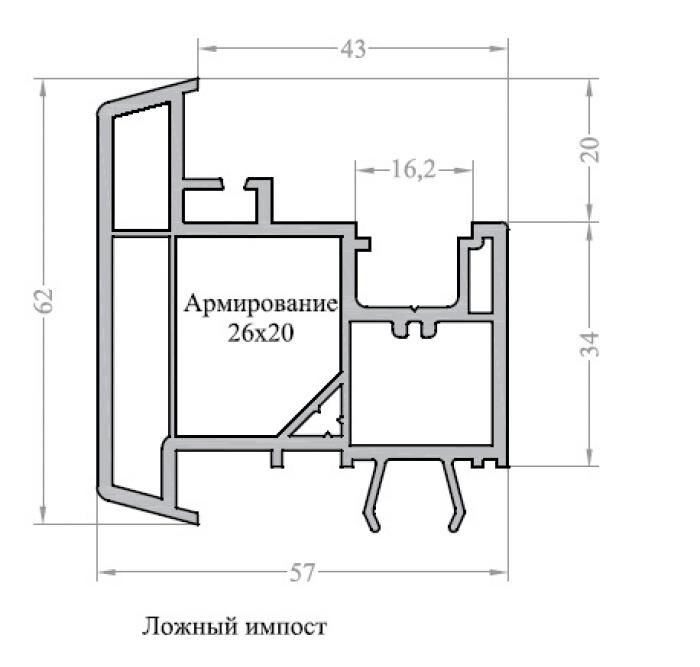 10103062 Ложный импост 60 (6,5)