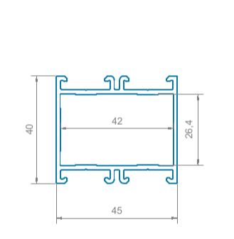 Профиль рамы 40мм безусый неокрас L=6500 (1)