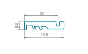 Закладная импоста 37,5 мм (1)