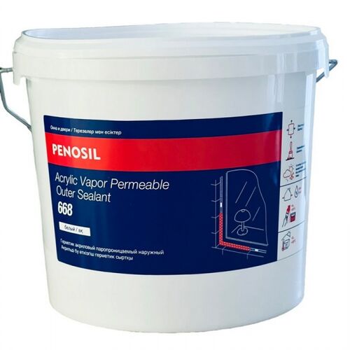 PENOSIL Acrylic Vapor Permeable Outer 668 герметик акриловый пароизоляционный наружний белый 7кг (1)