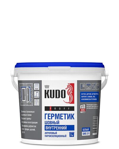 Герметик акриловый пароизоляционный шовный ВНУТРЕННИЙ KUDO PROFF 7кг  белый (1)
