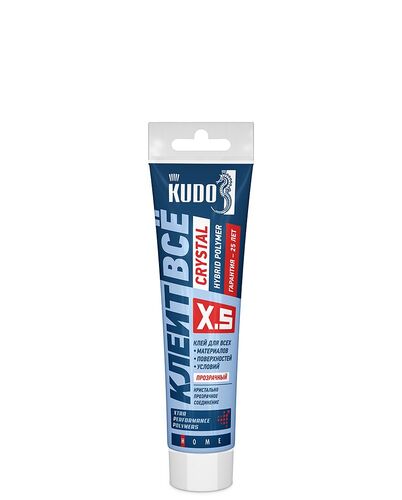 Клей KUDO КЛЕИТ Всё CRYSTAL на основе гибридных полимеров прозрачный,110 мл (1)