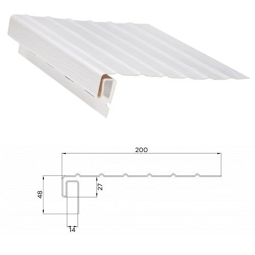 J-профиль к сайдингу с фаской белый 3000мм (1)