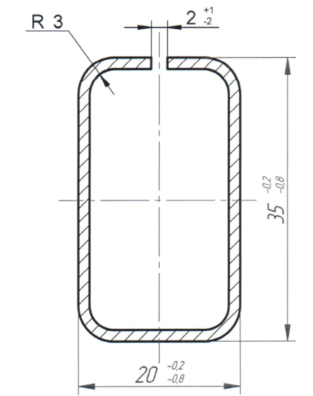 Профиль армирующий Аналог 35*20 замк. (1,5) (коробка, импост) #0