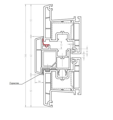 Уплотнитель ложного импоста - 300м #1