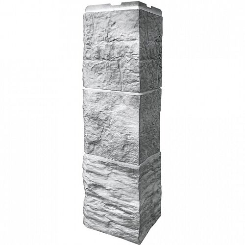 Наружный угол к фасадным панелям FineBer  Блок  светло-серый 589*155 (1)