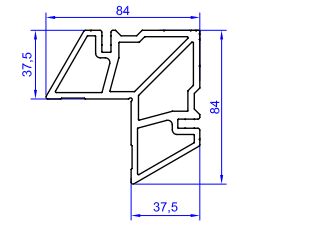 Изображение предварительного просмотра товара Угловая закладная в раму 37,5мм неокрас L-6000 №1