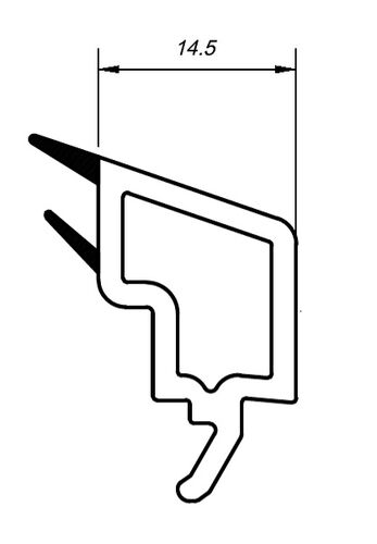 Штапик 14,5мм R-Line черное уплотнение (6,5) (1)