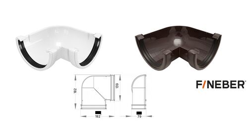 Угол желоба 90 градусов Белый (1)