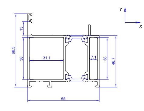 Дверной рамный профиль откр. наружу RAL 9016  L=6500 (1)