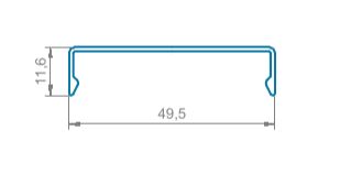 Декоративная крышка ригеля  RAL9016 L=6800 (1)