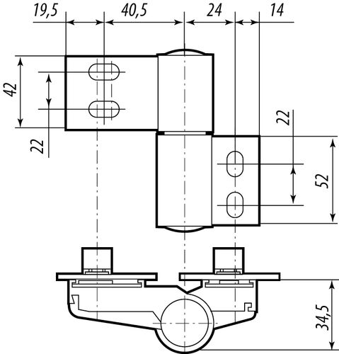 Петля дверная СТН-0611 RAL 9016 #1