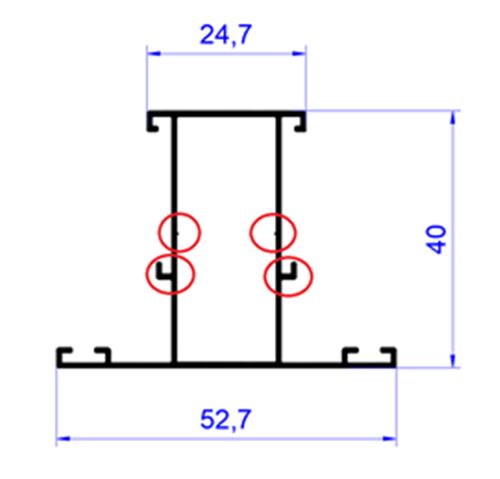 Профиль импоста узкий P400/07XL 9016 6м (1)