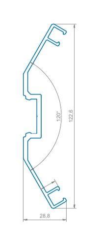 Угловая двусторон. прижим. планка 30гр. RAL 9016 L=6800 (1)