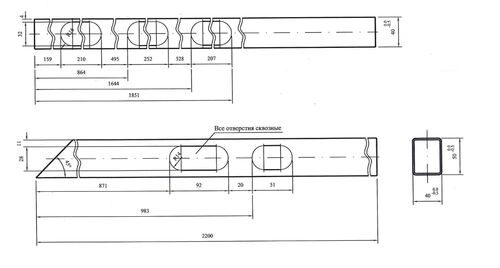 Профиль армирующий КВЕ 614 40*50 1,9мм  2 отверстия (дл=2.2м)(1/50) (1)