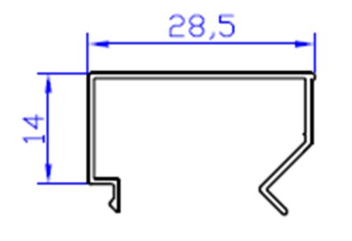 Штапик 28,3 мм (под стеклопакет 3-4 мм) P400/30XL 9016 6м (1)