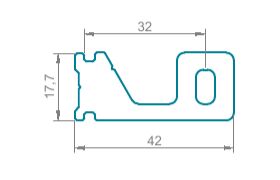 Закладная импоста 37,5 мм (1)