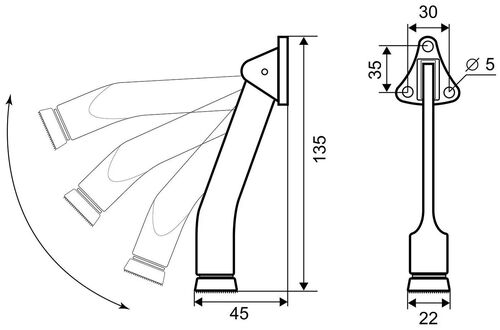 Фиксатор двери "козья ножка" белый #1