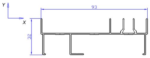 Профиль рамы боковой 3-х полозьевая система С640/63Х 9016 6м (1)