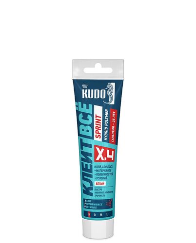 Клей KUDO Клеит Всё SPRINT c высокой скоростью на основе гибридных полимеров белый, 110 мл (1)